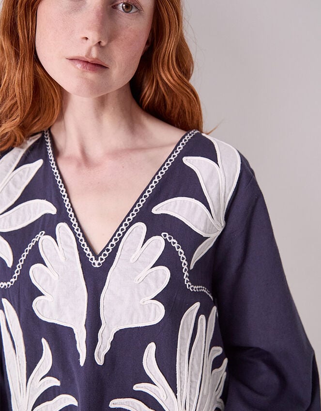 East Mella Hand-Appliqu&eacute; Tunic, Blue (NAVY), large