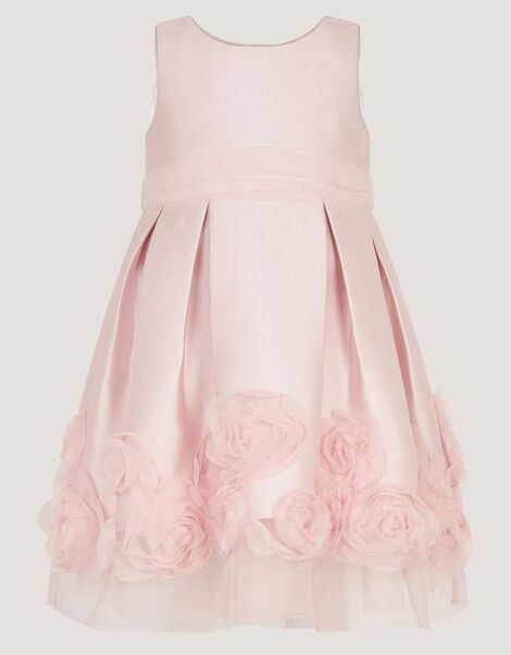Baby Appliqu&eacute; Rose Party Dress, Pink (DUSKY PINK), large