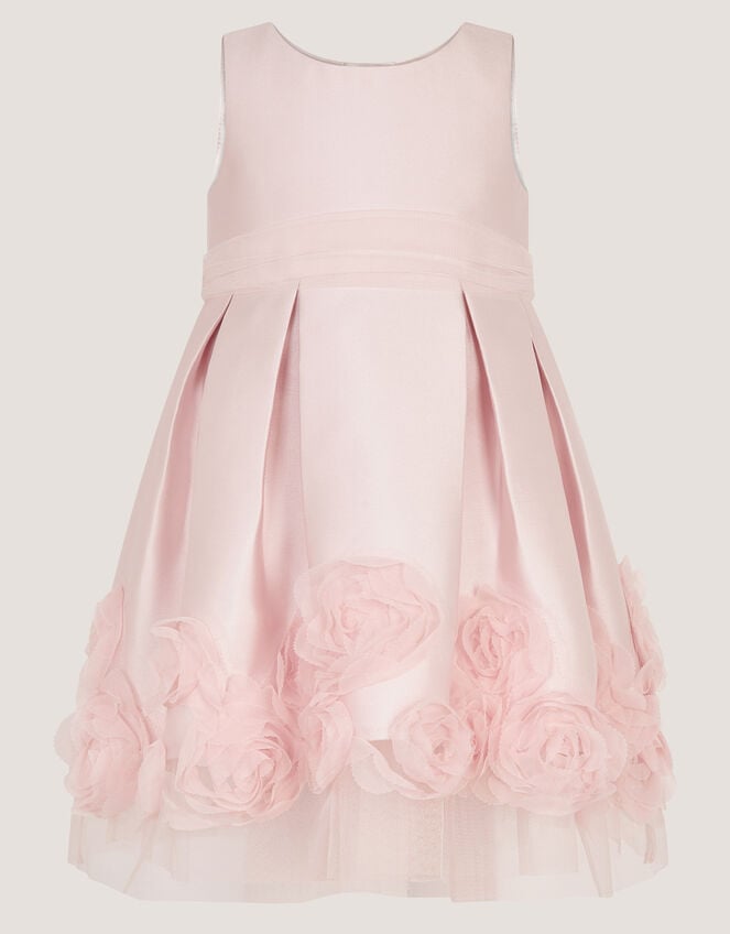 Baby Appliqu&eacute; Rose Party Dress, Pink (DUSKY PINK), large