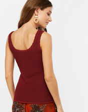 Shona Scallop Trim Vest, Orange (RUST), large