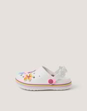 Tropical Flower Clogs, White (WHITE), large