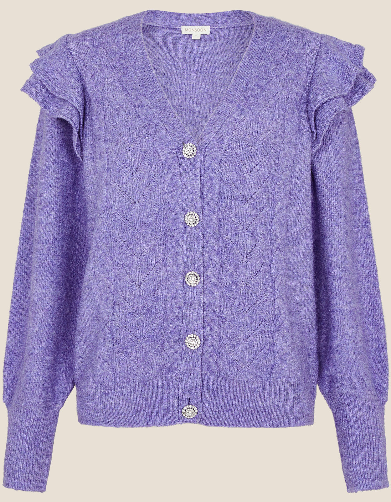 Purple cable knit cardigan online
