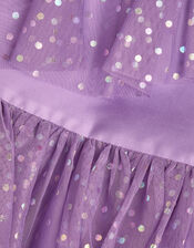 Asymmetrical Polka Dot Dress, Purple (PURPLE), large