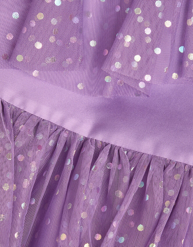 Asymmetrical Polka Dot Dress, Purple (PURPLE), large