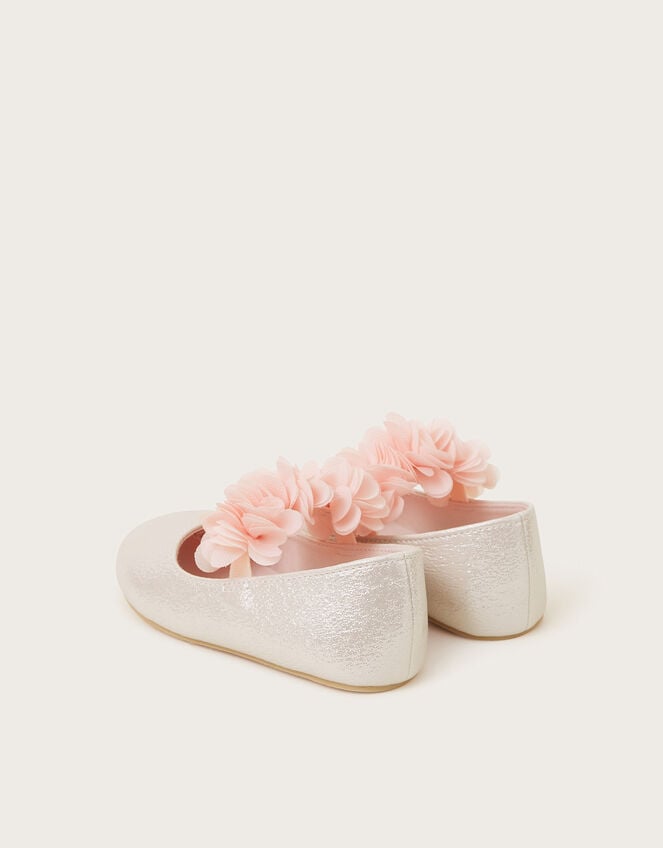 Corsage Metallic Faux Leather Ballet Flats, Pink (PINK), large