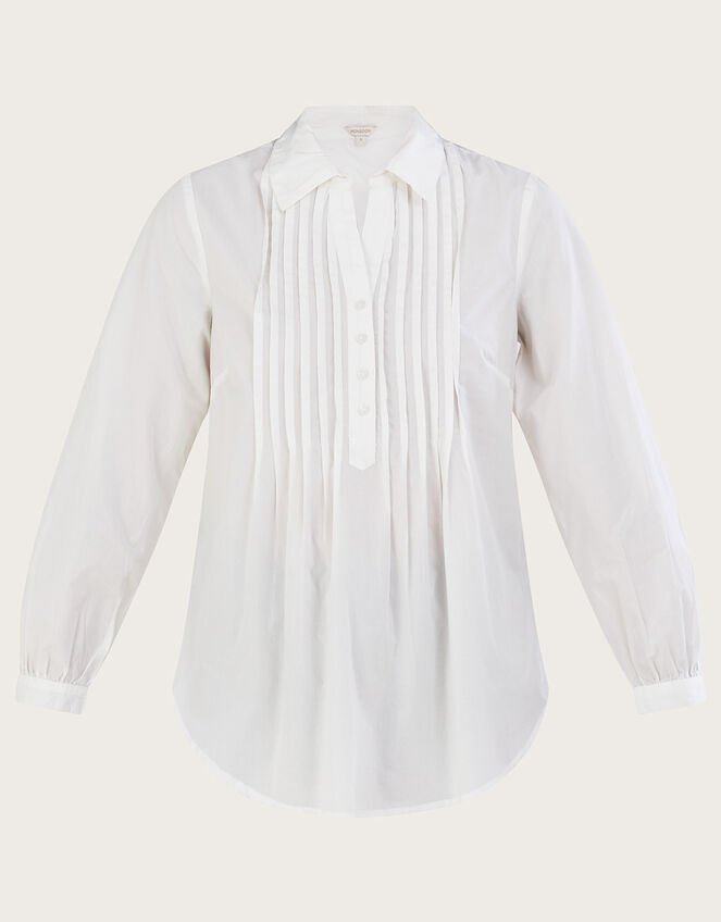 Plain Poplin Shirt in Sustainable Cotton, White (WHITE), large