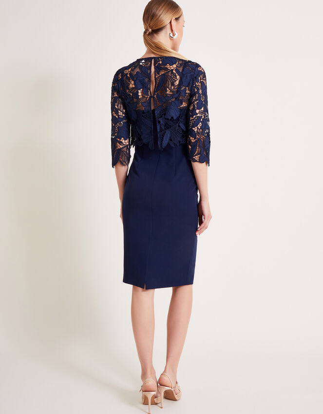 Maya Lace Dress, Blue (NAVY), large