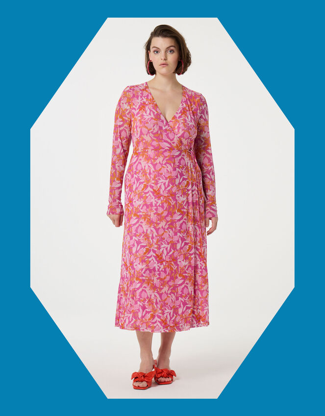 Fabienne Chapot Natty Wrap Midi Dress, Pink (PINK), large