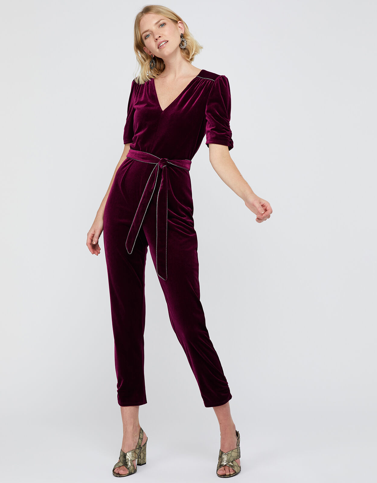 Monsoon black velvet jumpsuit discount