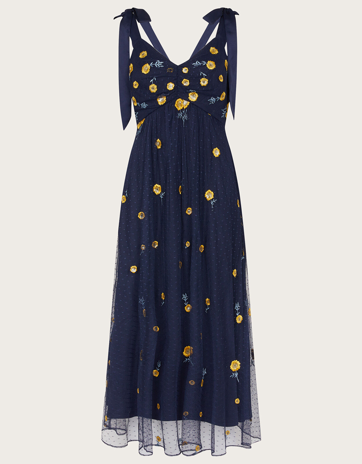 Marisa Embroidered Midi Dress Blue Party Dresses Monsoon Global