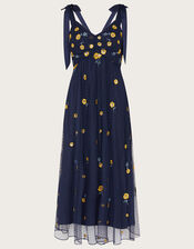 Marisa Embroidered Midi Dress, Blue (NAVY), large