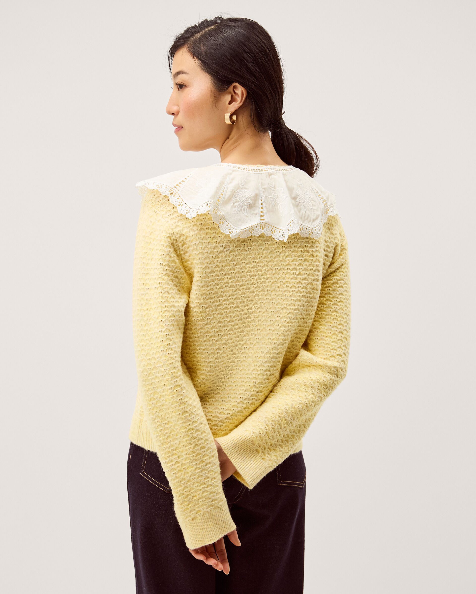 Cary Lace Collar Cardigan Yellow | Cardigans | Monsoon US.