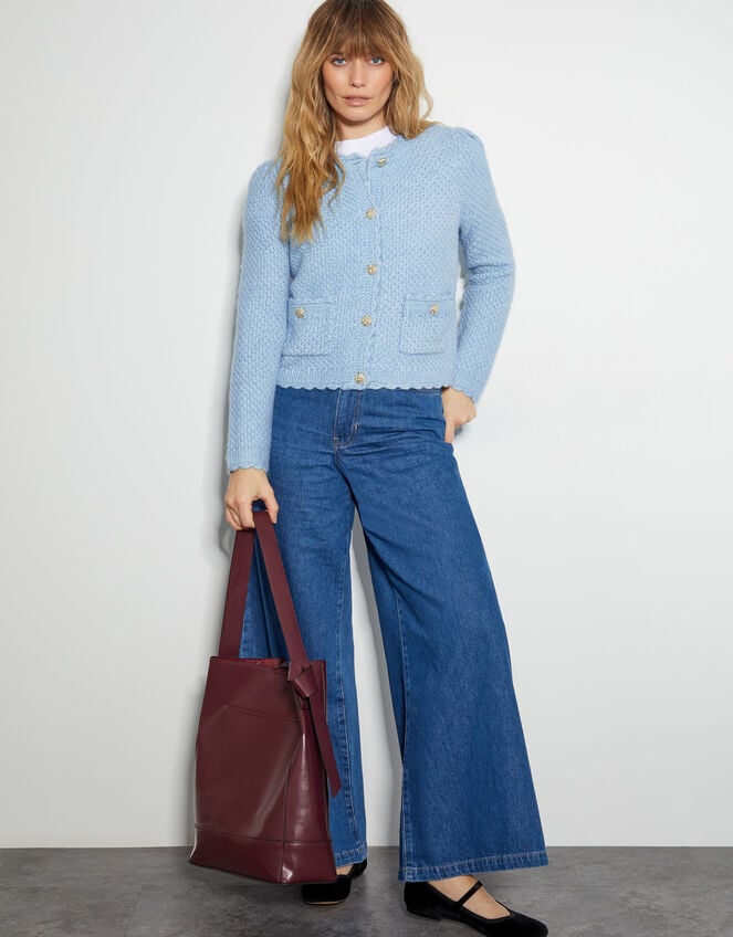 Suki Stitch Cardigan, Blue (PALE BLUE), large