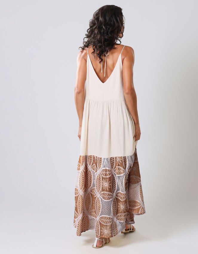 Traffic People Ithaca Tiered Print Maxi Dress, Brown (BROWN), large