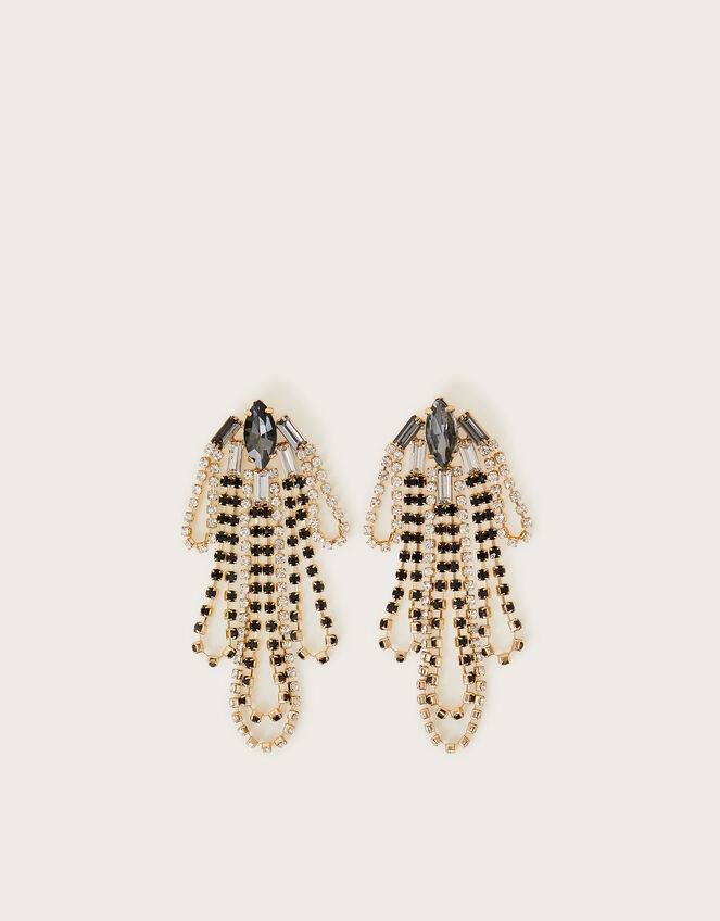 Gemstone Diamante Chandelier Earrings, , large