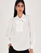 Polly Pussybow Blouse , Ivory (IVORY), large