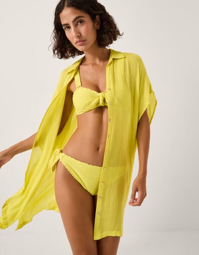 Anaka Beach Cover Up Shirt, Green (LIME), large