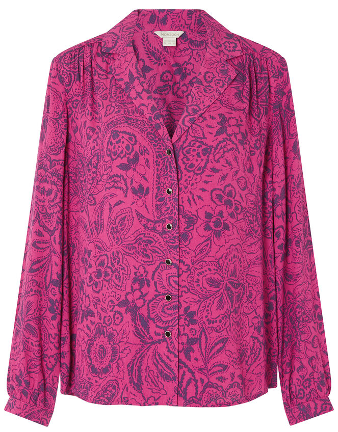 Paisley Print Blouse with LENZING™ ECOVERO™, Pink (PINK), large