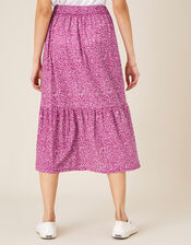 Maddy Printed Jersey Midi Skirt, Pink (PINK), large