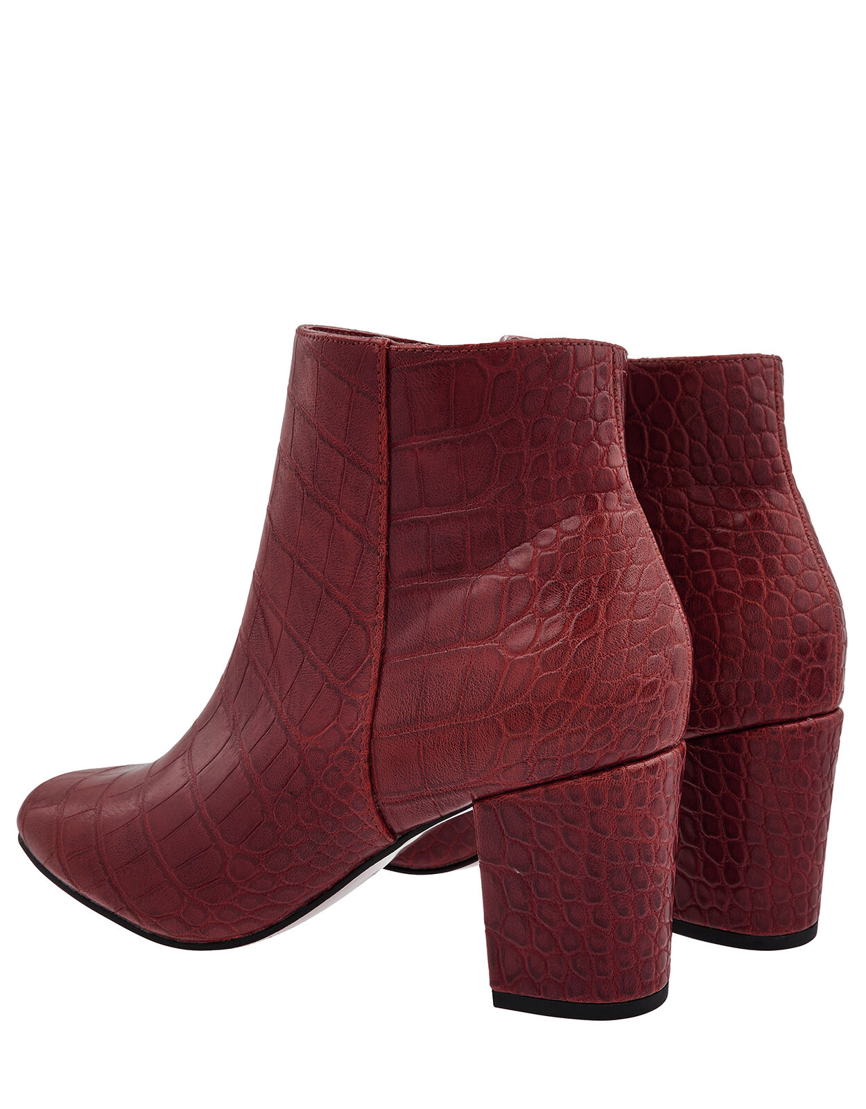 Burgundy croc ankle 2025 boots