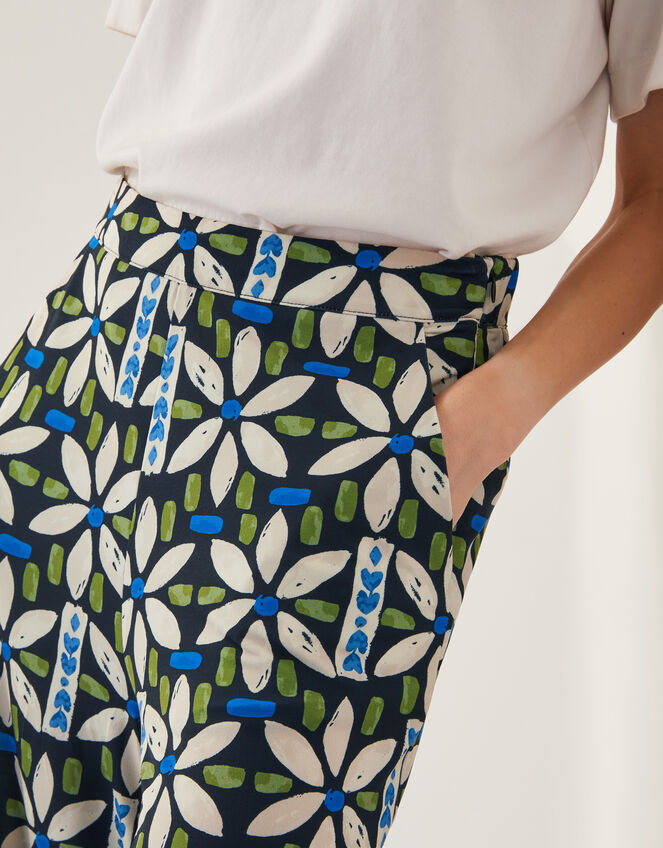 Nikita Floral Jersey Wide Leg Pants, Black (BLACK), large