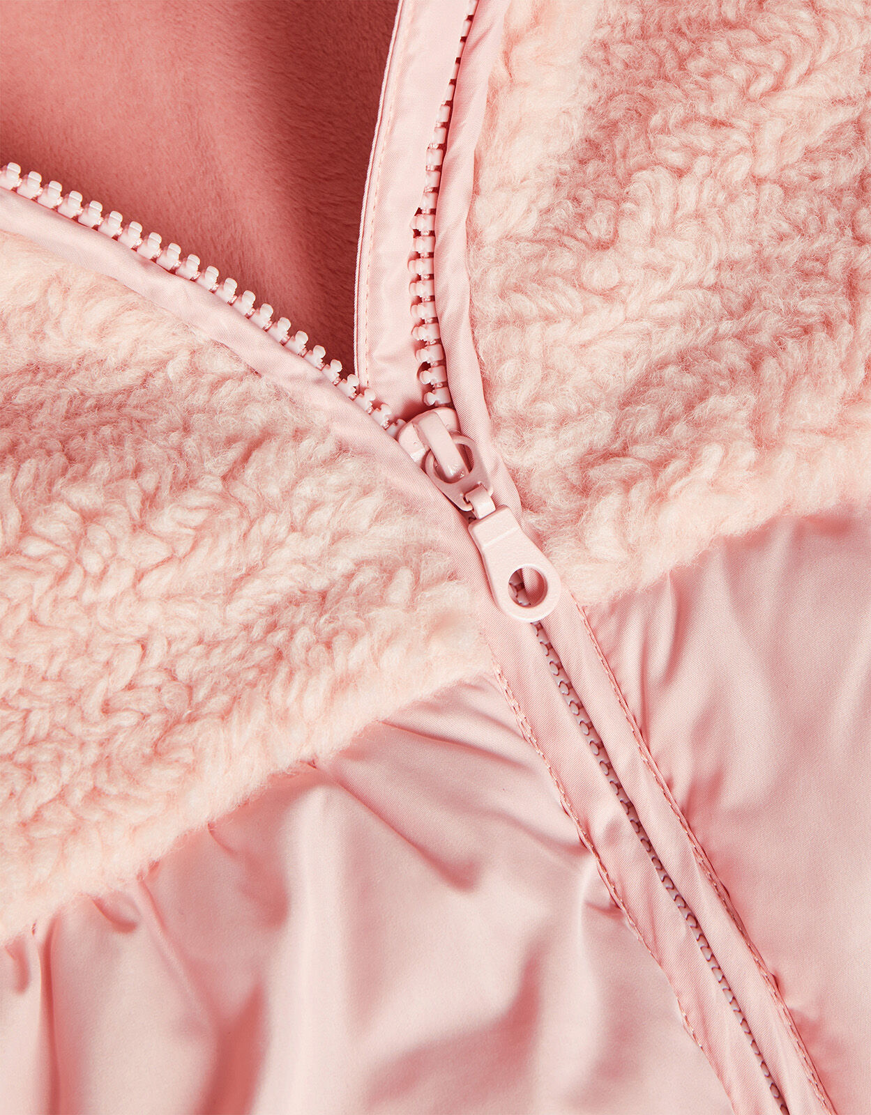 Borg Scallop Coat Pink