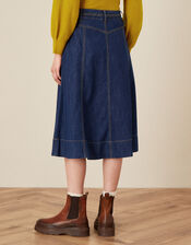 A-Line Denim Skirt, Blue (DENIM BLUE), large