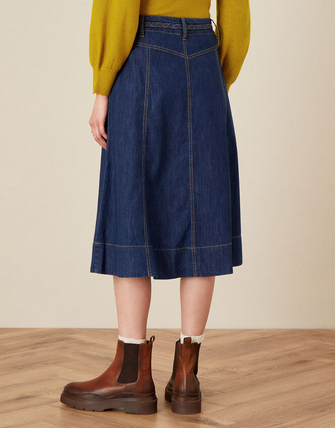 A-Line Denim Skirt, Blue (DENIM BLUE), large