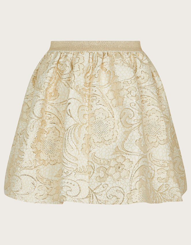 Jasmine All-Over Jacquard Skirt	, Gold (GOLD), large