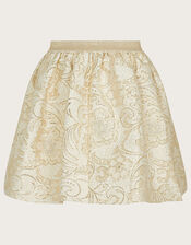 Jasmine All-Over Jacquard Skirt	, Gold (GOLD), large