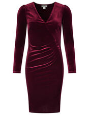 Elle Velvet Dress, Red (BERRY), large