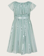 Ulla Sequin Dress, Blue (TURQUOISE), large