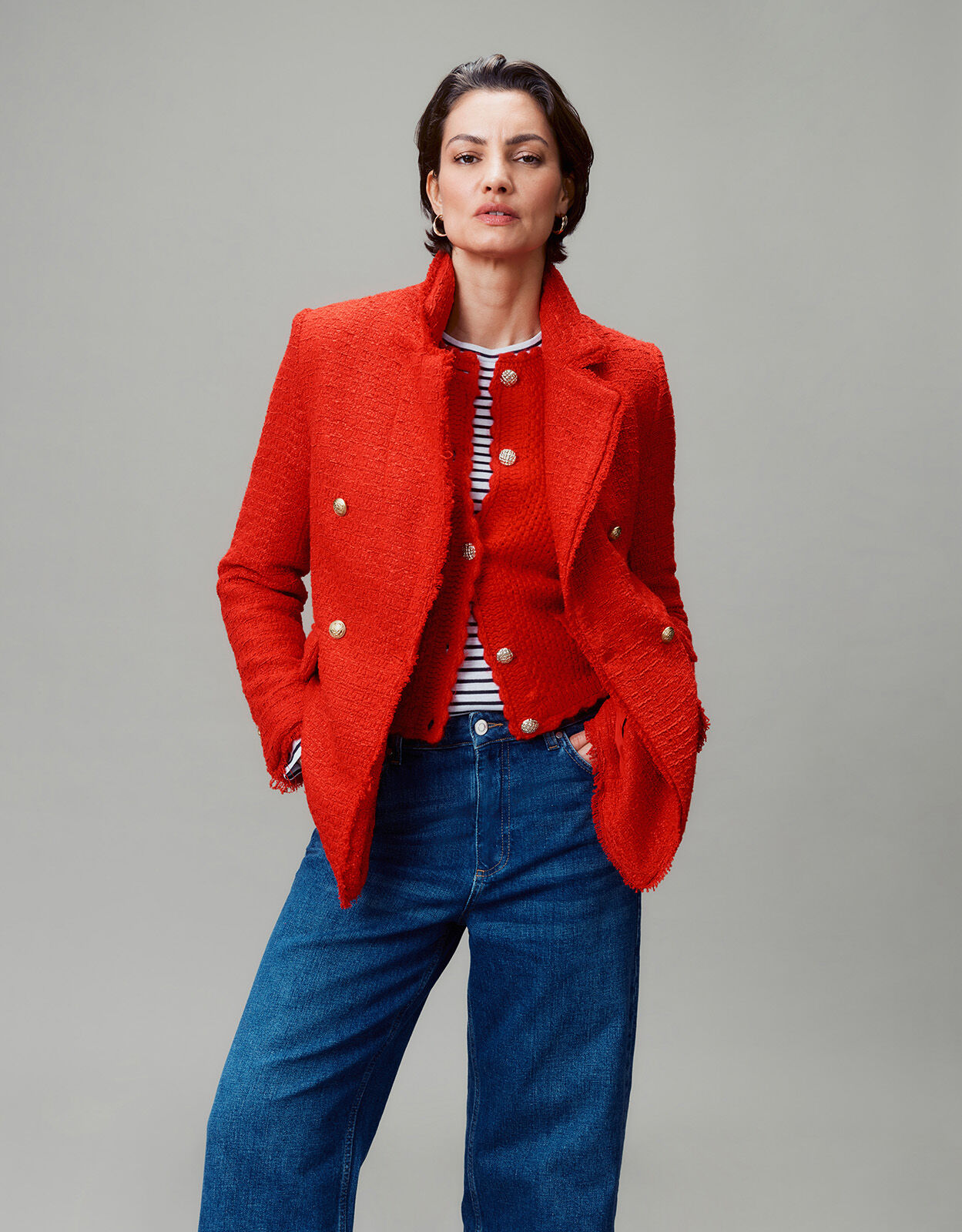 Red tweed top jacket ladies