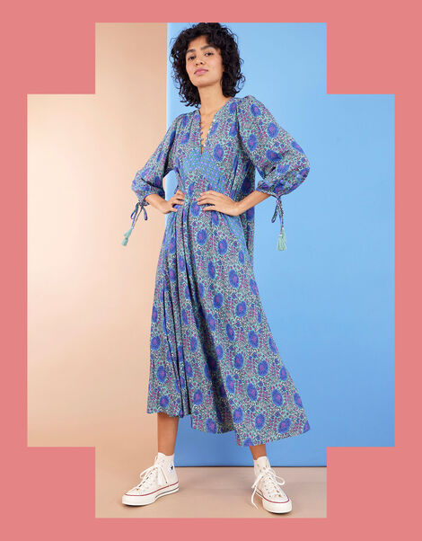 East Aarti Floral Print Maxi Dress, Purple (PURPLE), large