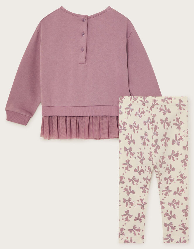 Baby Mouse Top and Bow Leggings Set, Purple (PURPLE), large