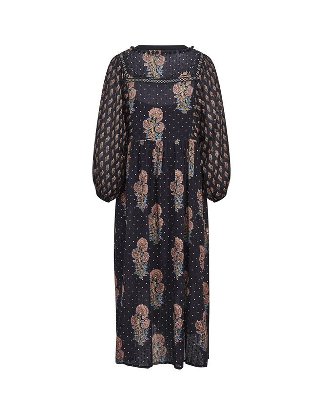 East Dotty Embroidered Dress, Black (BLACK), large
