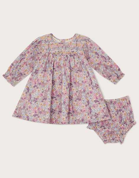 Newborn Ditsy Print Dress Set, Purple (LILAC), large