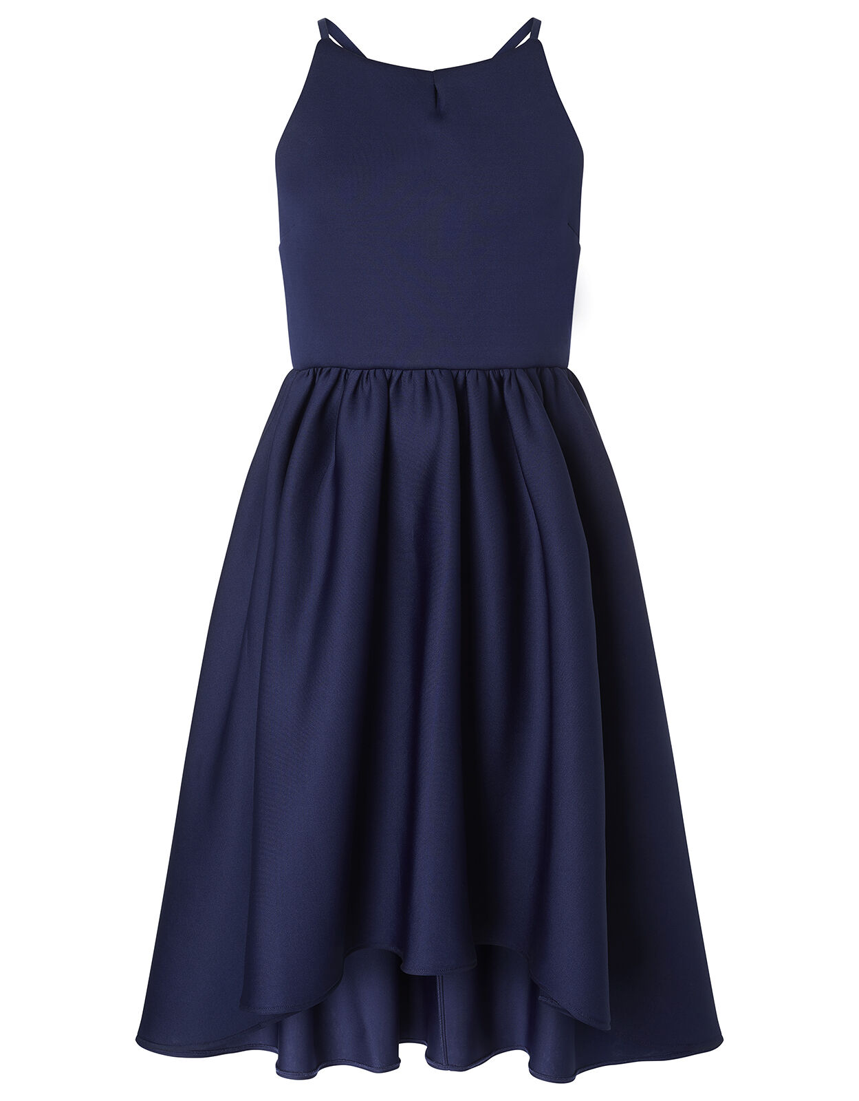 Bow Back Scuba Halter Prom Dress Blue Girls Dresses Monsoon Global