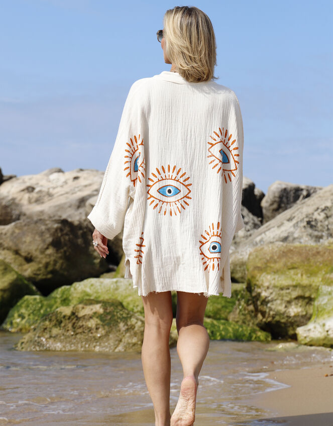 Meraki Beach Woodblock Print Beach Shirt, , large