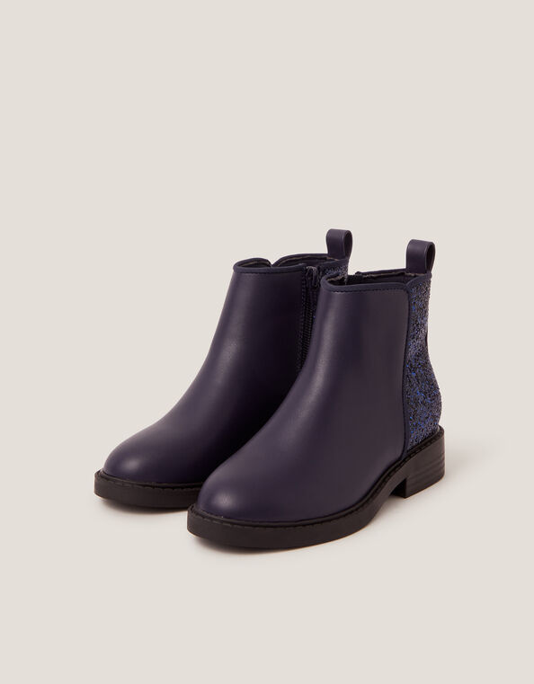 Glitter Ankle Boots, Blue (NAVY), large