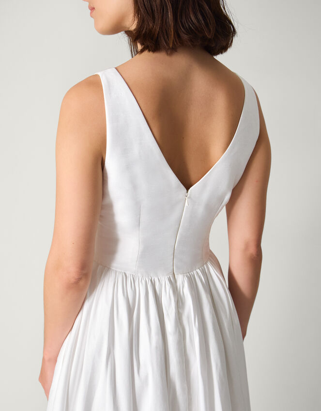 knee length dress for ladies Short Sleeveless A-Line Dress By Poly USA 7290 L / Silver main image 0