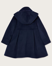 Zip Front Hooded Coat, Blue (NAVY), large