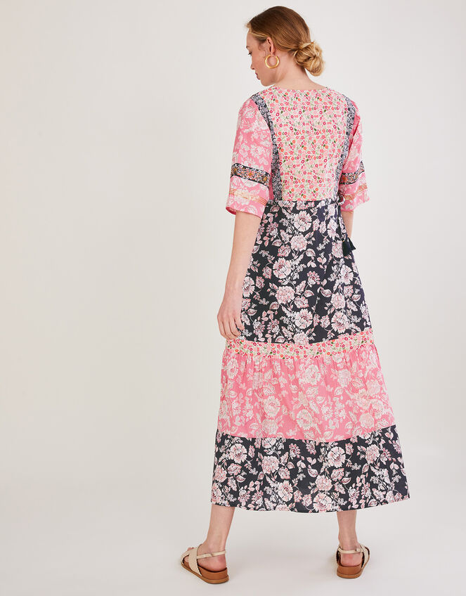 Premium Floral Print Dress in Sustainable Cotton, Pink (PINK), large