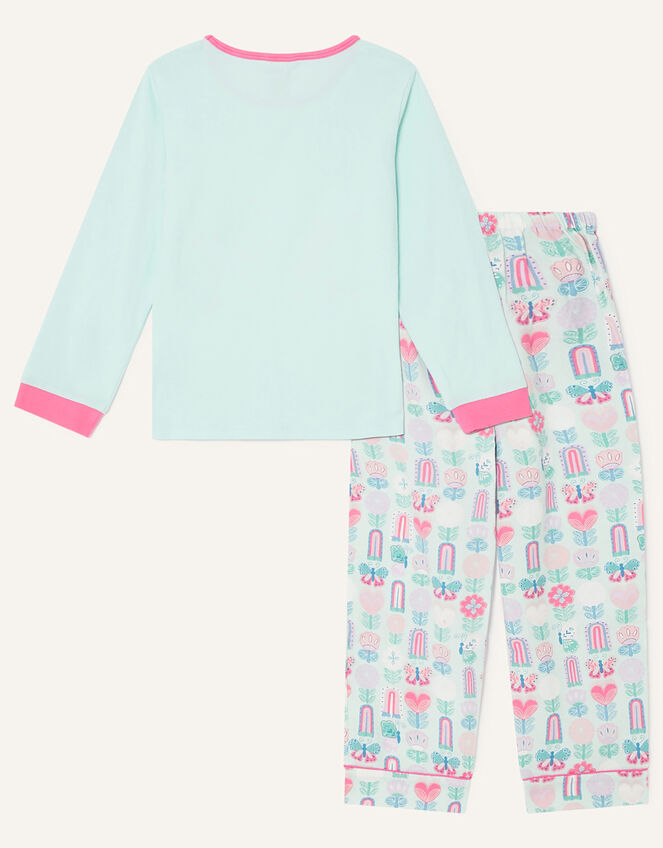 Gwyneth Giraffe Pyjama Set, Blue (AQUA), large