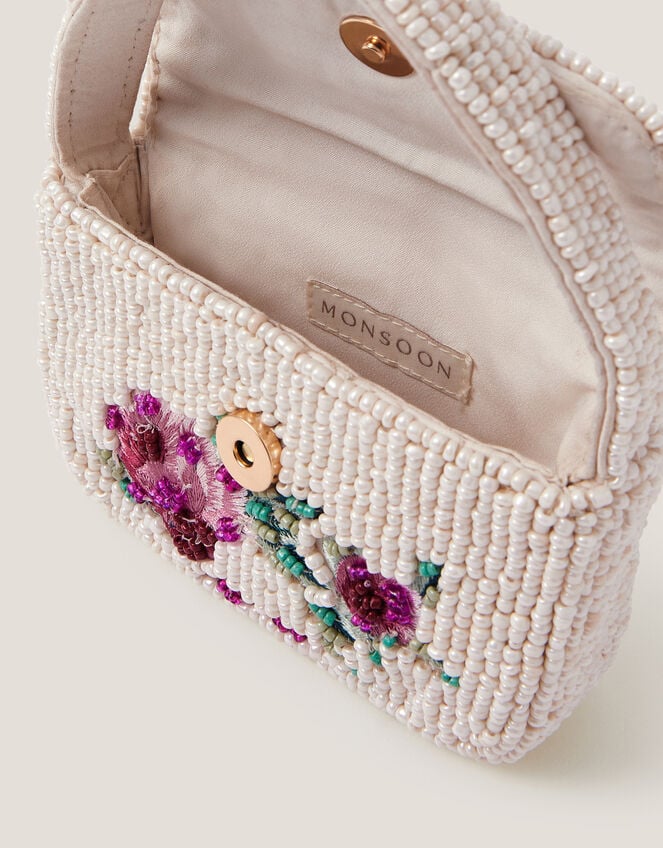 Mini Flower Beaded Bag, , large