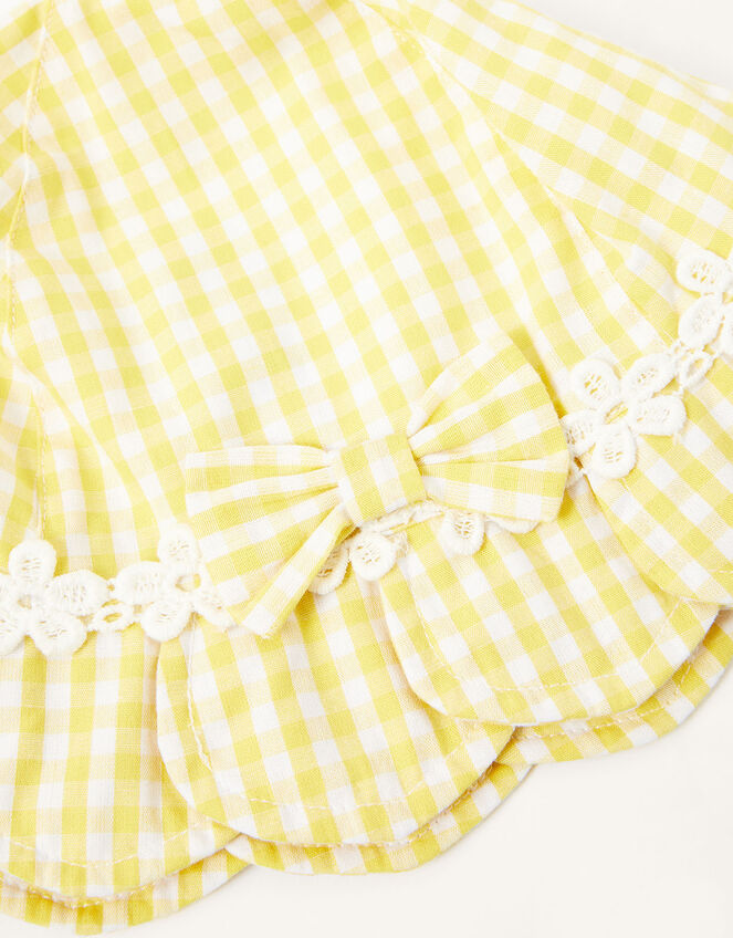 Baby Gingham Petal Bow Hat, Yellow (YELLOW), large