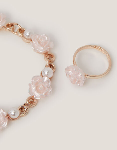 Rose Bracelet & Adjustable Ring Set, , large