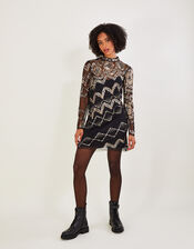 Finnley Embellished Tunic Dress, Black (BLACK), large