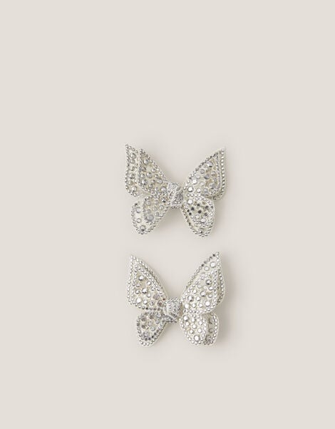 2-Pack Rhinestone Butterfly Hair Clips, , large