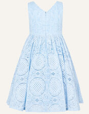 Ottilie Lace Flower Dress, Blue (BLUE), large